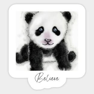 Motivational Baby Panda Digital Artwork - A Mindful Moment From Nature Sticker